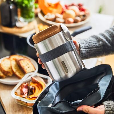550ml insulated food flask - stainless steel + 550ml spoon