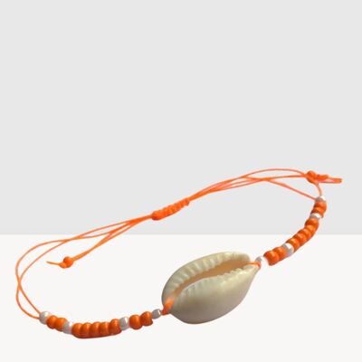 Pulsera de cauri naranja