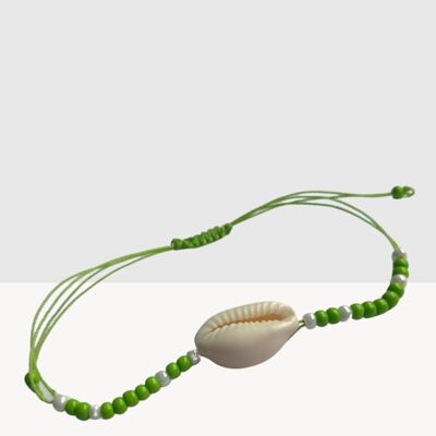 Light green cowrie bracelet