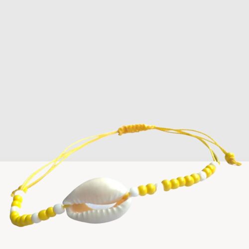 Bracelet Cauri jaune