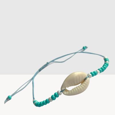 Turquoise cowrie bracelet