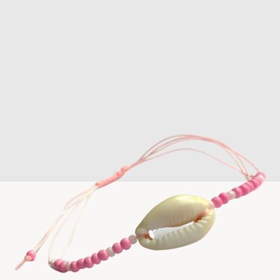 Pink cowrie bracelet