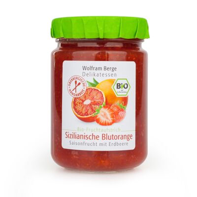 Organic Sicilian blood orange fruit spread with strawberries