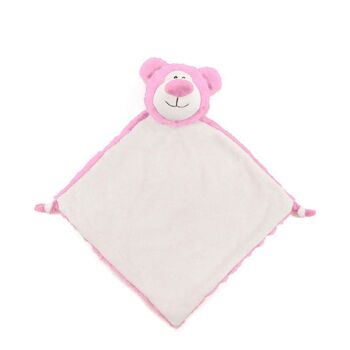 Doudou ours rose