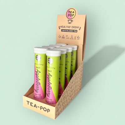 AppleBerry Punch Tea-Pop, tè cristallizzato naturale al 100%.