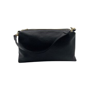 SAC 2 COMPARTIMENT CUIR GRAINE ZOE NOIR 2