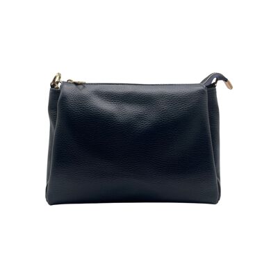 SOPHIE MARINE GRAINED LEATHER 3 COMPARTMENT BAG