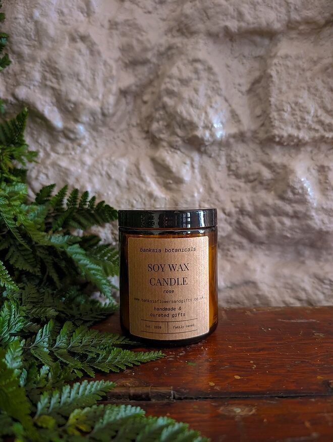 Rose Hand Poured Soy Wax Candle