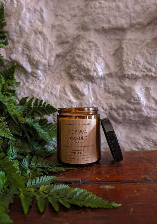 Log Fire Hand Poured Soy Wax Candle