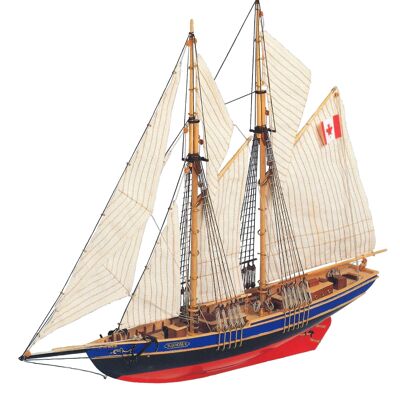 Maquette de bateau à voile Goélette 'Bluenose II' en bois