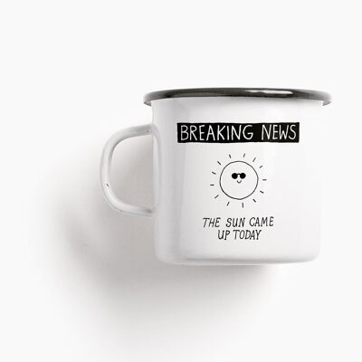 Tasse aus Emaille / Breaking News