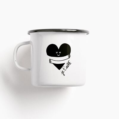 Tasse aus Emaille / Je t'aiME