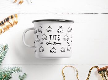 Mug émaillé / Seins Noël 3