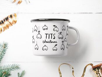 Mug émaillé / Seins Noël 4