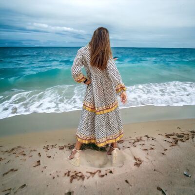 Vestido algodón estampado, vestido boho mujer