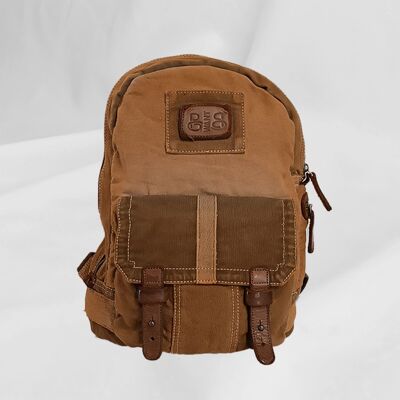 BackPack Backpack Side Zip front pocket Tent Beige - Khaki