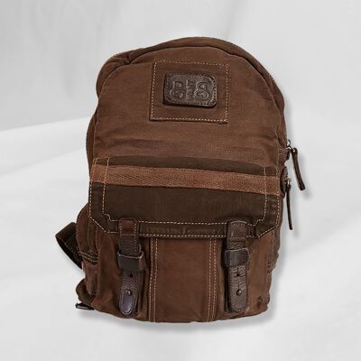 BackPack Backpack Side Zip front pocket Tent Overdye Brown