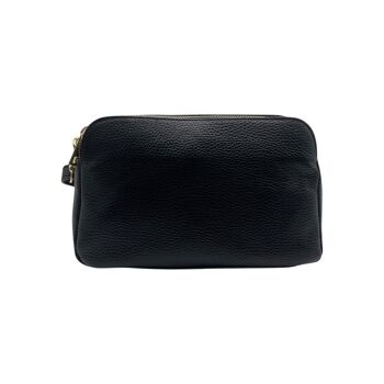 SAC 3 COMPARTIMENT CUIR GRAINE ALESSIA NOIR 1