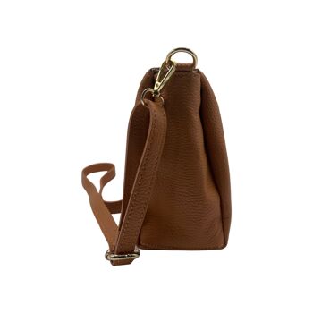 SAC 3 COMPARTIMENT CUIR GRAINE SOPHIE CAMEL 3