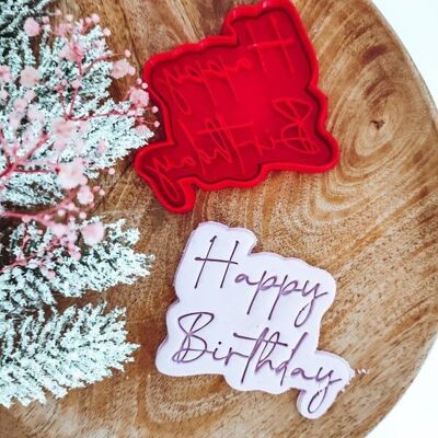Cortador de galletas 8 cm - feliz cumpleaños