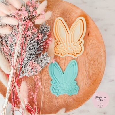 Cortador de galletas 8 cm - orejas de conejo florales