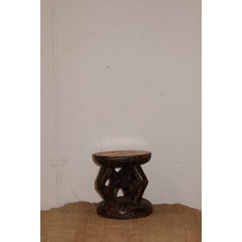 Tabouret Tonga vintage - Dessus en cuivre - 25.2 2