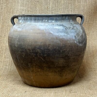 Olla de cerámica Shanxi marrón gris vintage KX3112B