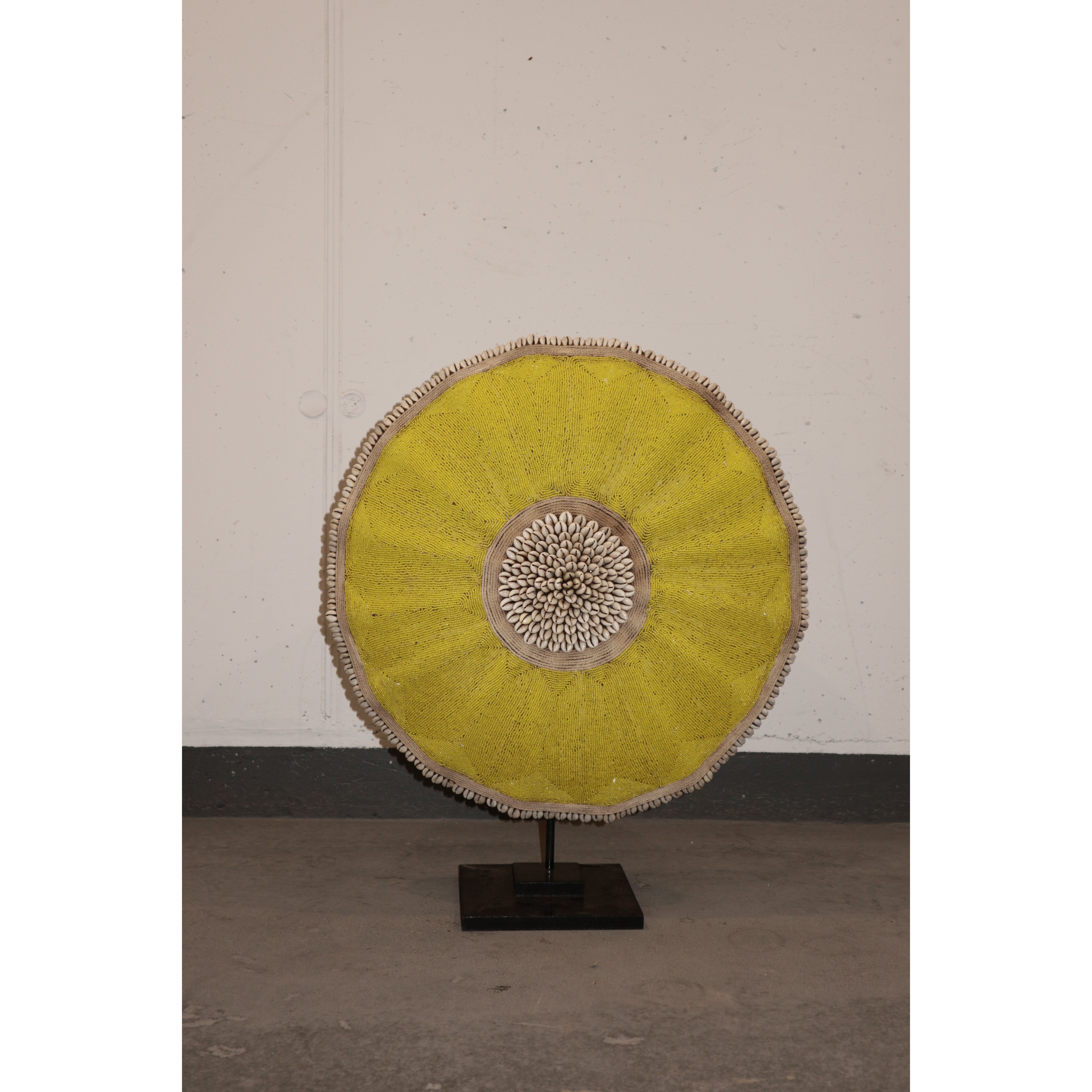 Escudo de cuentas de Camerún - L - 56 cm Amarillo 04