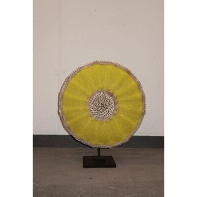 Cameroon Beaded Shield - L - 56cm Yellow 04