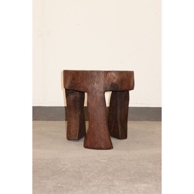 Tabouret/Table d'appoint en bois sculpté à la main - 47.1