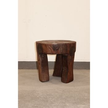 Tabouret/Table d'appoint en bois sculpté à la main - 47.1 2