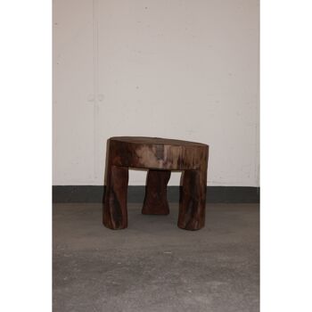 Tabouret/Table d'appoint en bois sculpté à la main - 48.1 3