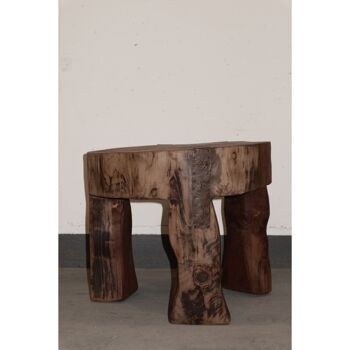 Tabouret/Table d'appoint en bois sculpté à la main - 48.1 4