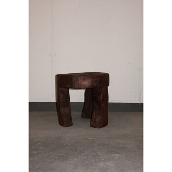 Tabouret/Table d'appoint en bois sculpté à la main - 48.2 1