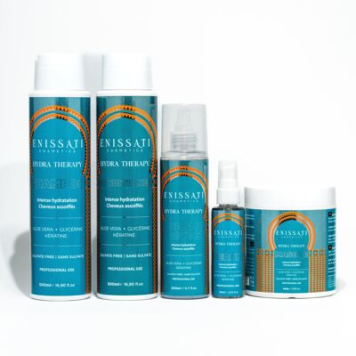 Gamme complète Hydra Therapy - Shampoing, masque, conditionner, protecteur thermique et sérum