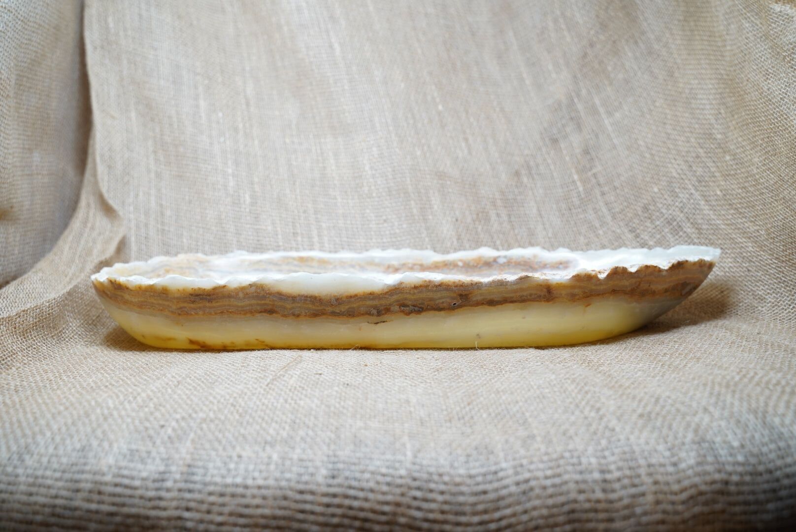 Cuenco de ónix premium con borde crudo Reo1.4