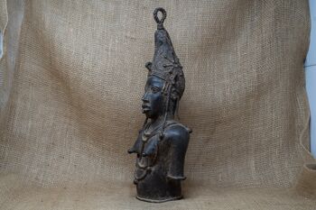 Buste en bronze IFE Bénin vintage 3