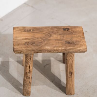 Vintage Rustic Small Stool - Elm wood