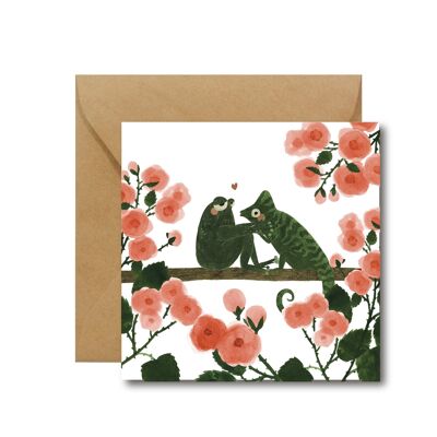 Frog and Chameleon - Valentine's Day Card