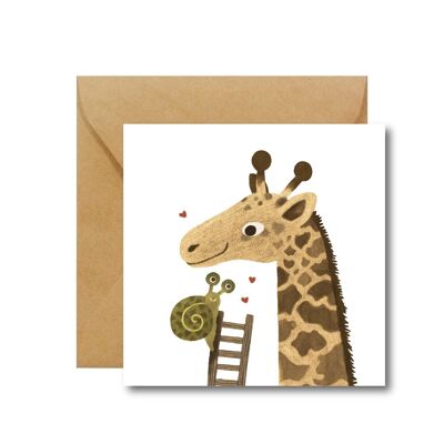 Grenouille et girafe - Carte de Saint Valentin