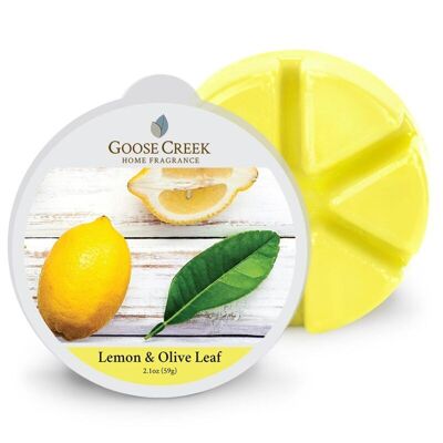 Fondere la cera Goose Creek con foglie di limone e olivo