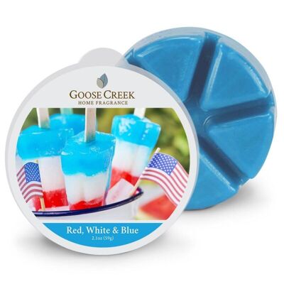 Derretimiento de cera de Goose Creek rojo, blanco y azul