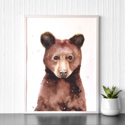 Retrato de cachorro de oso - Impresión de arte