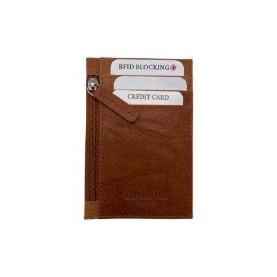 BENJAMIN CAMEL WILD LEATHER CARD HOLDER