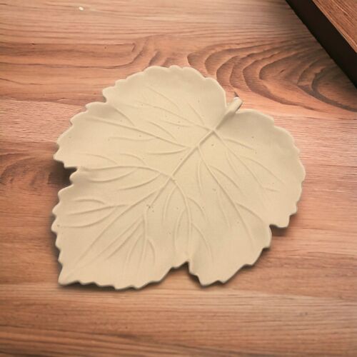 Handmade Jesmonite Large Leaf Dish - Pale Brown