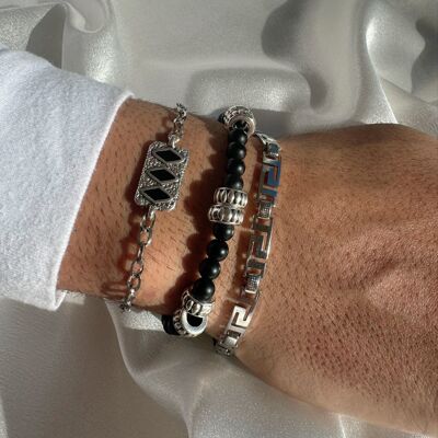 Men's Silver Bracelets, Steel Chain Bracelets, Men's Bracelets, Handmade Bracelet, Jewelry for Men, Gift for Him, Made in Greece.