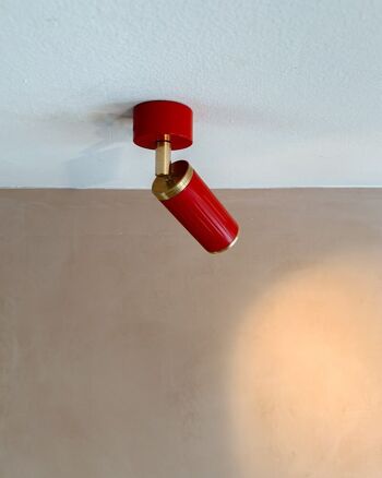 Spot lumineux pour mur/plafond Luminar en rouge corail 5