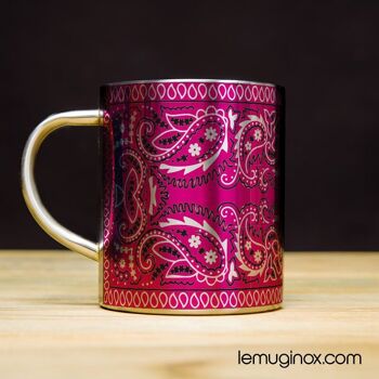 Mug Inox Bandana rose - 32cl - Diamètre 8cm - Hauteur 10cm 1