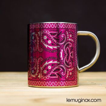 Mug Inox Bandana rose - 32cl - Diamètre 8cm - Hauteur 10cm 3