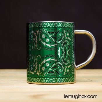 Mug Inox Bandana vert - 32cl - Diamètre 8cm - Hauteur 10cm 3